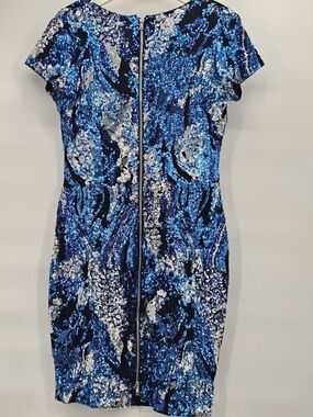 Cache Blue Sequin Cocktail Dress Large